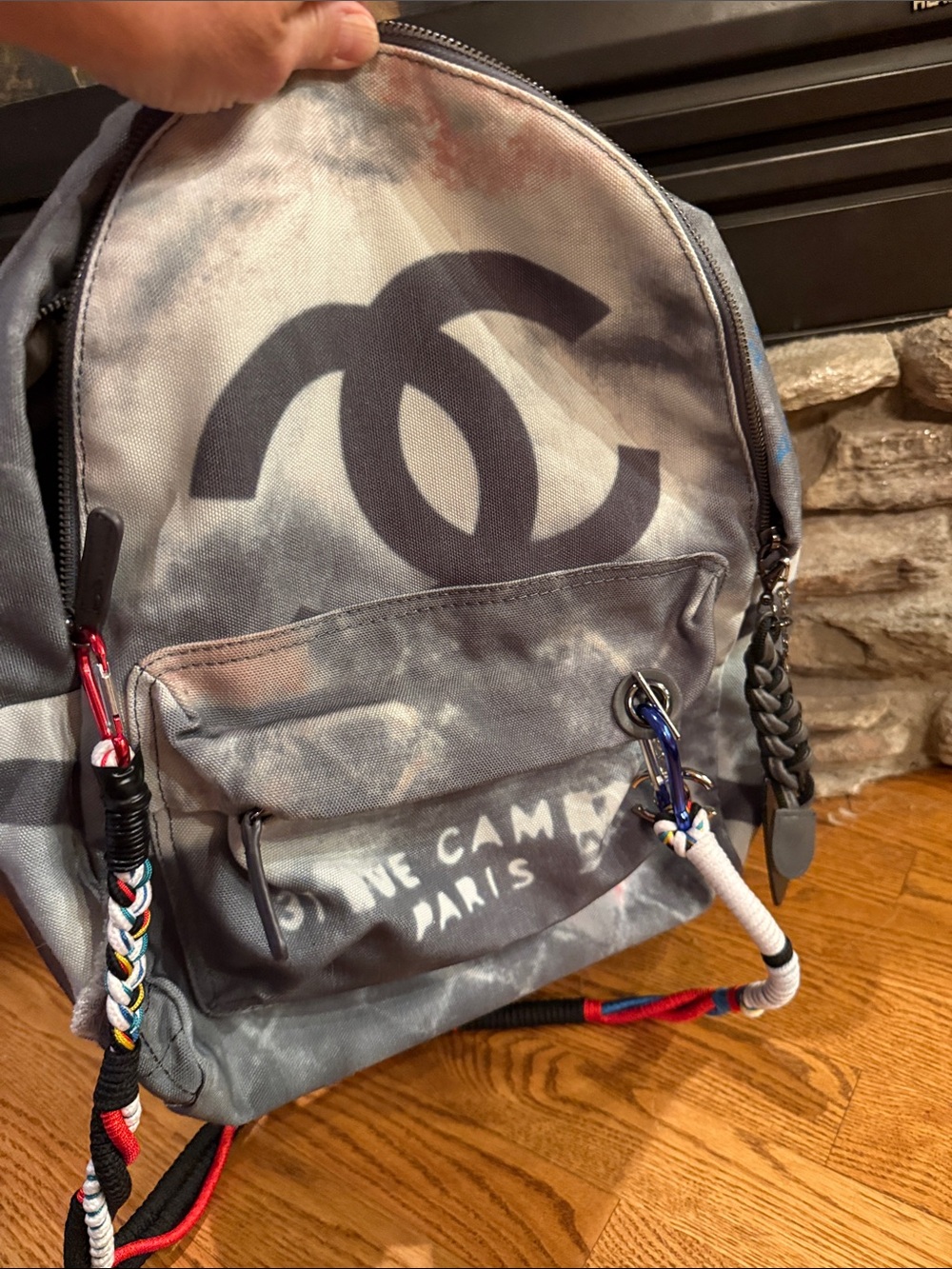 Canvas Backpack with Black Leather Trim - Picture 8 of 8